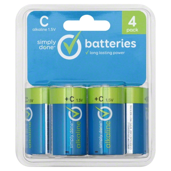 Simply Done C Alkaline Batteries 4ct