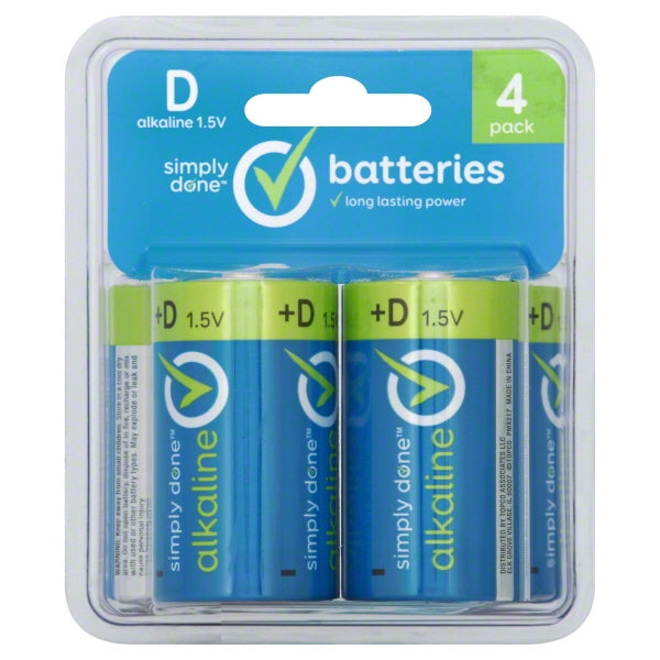 Simply Done D Alkaline Batteries 4ct