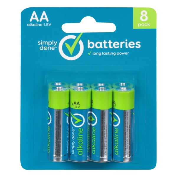 Simply Done AA Alkaline Batteries 8ct