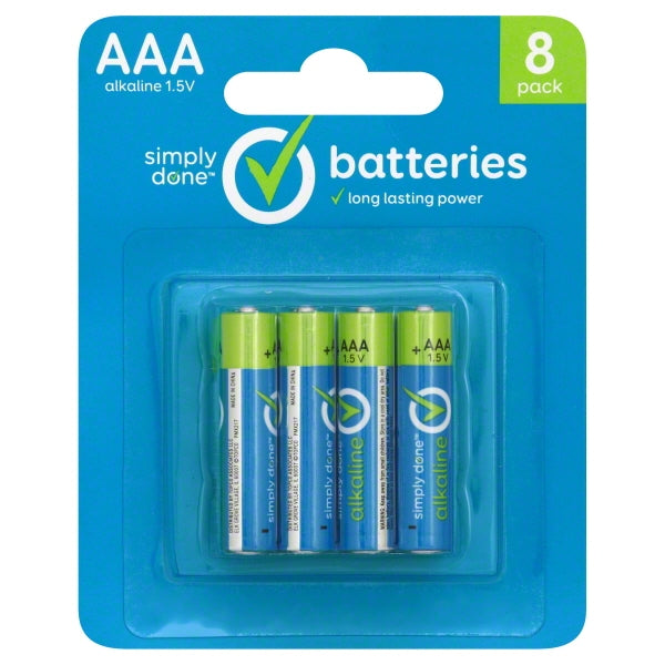 Simply Done AAA Alkaline Batteries 8ct