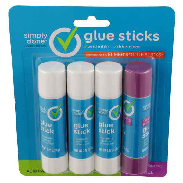 Simply Done Glue Sticks, 4ct