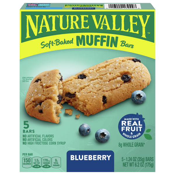 Nature Valley Soft-Baked Muffin Bars, Blueberry, 5 ct