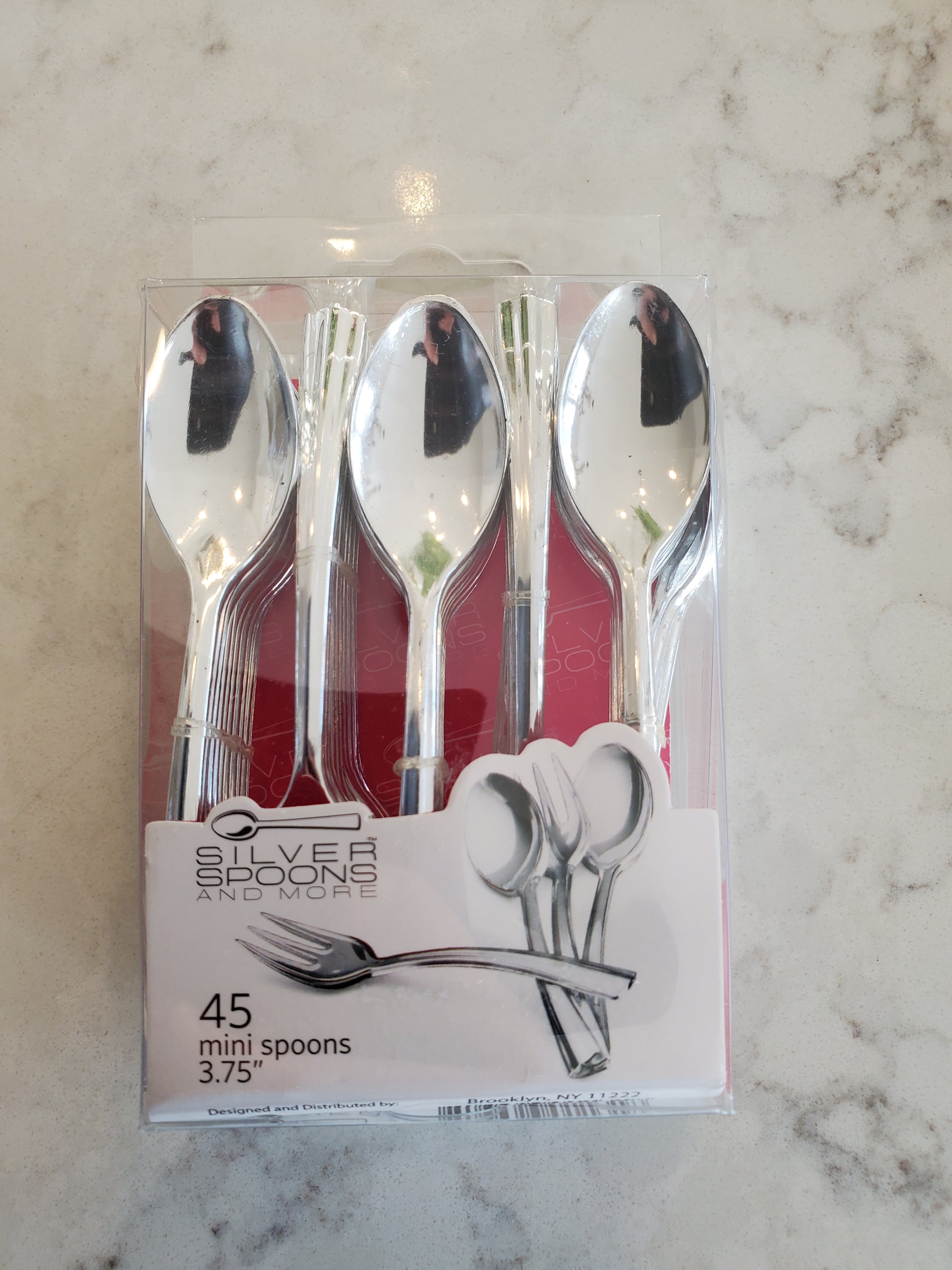 Silver Spoons, Plastic Mini Spoons Silver 45pk