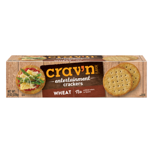 Crav'n Entertainment Crackers, Wheat, 8 oz