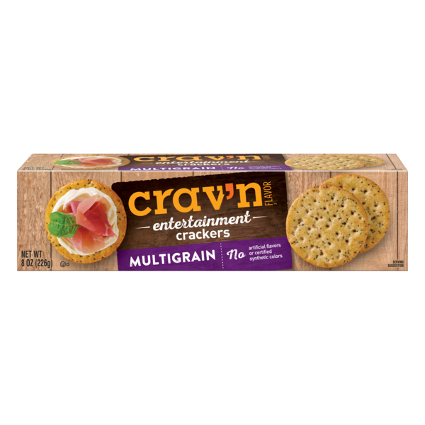 Crav'n Entertainment Crackers, Multigrain, 8 oz