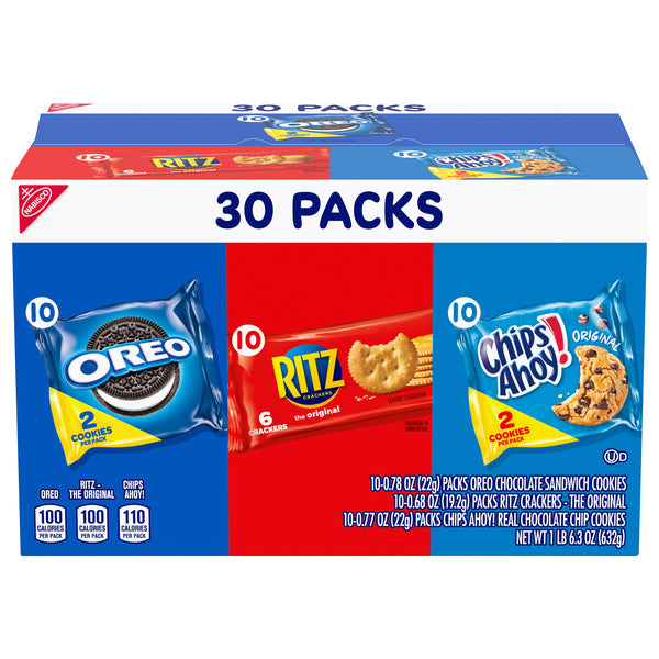 Nabisco Snacks Oreos, Ritz, Chips Ahoy, Variety Pack 30 ct