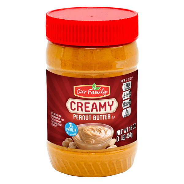 Our Family Creamy Peanut Butter, 16 oz