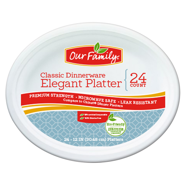 Our Family Elegant Platters, Premium Strength, 24ct