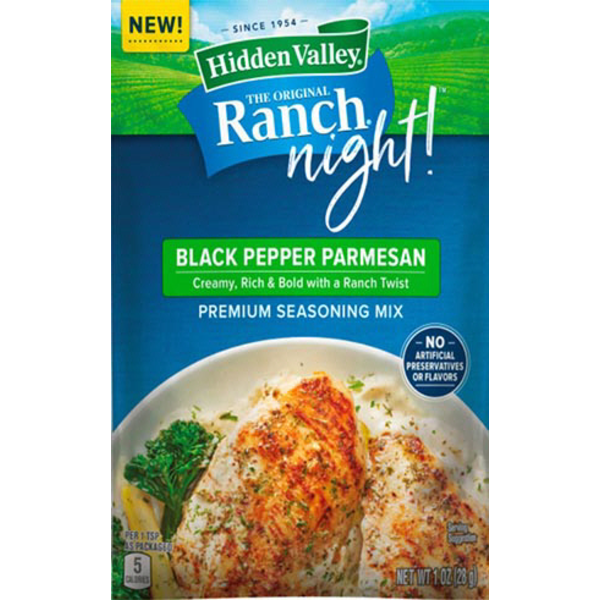 Hidden Valley Ranch Night! Black Pepper Parmesan Seasoning Mix, 1 oz