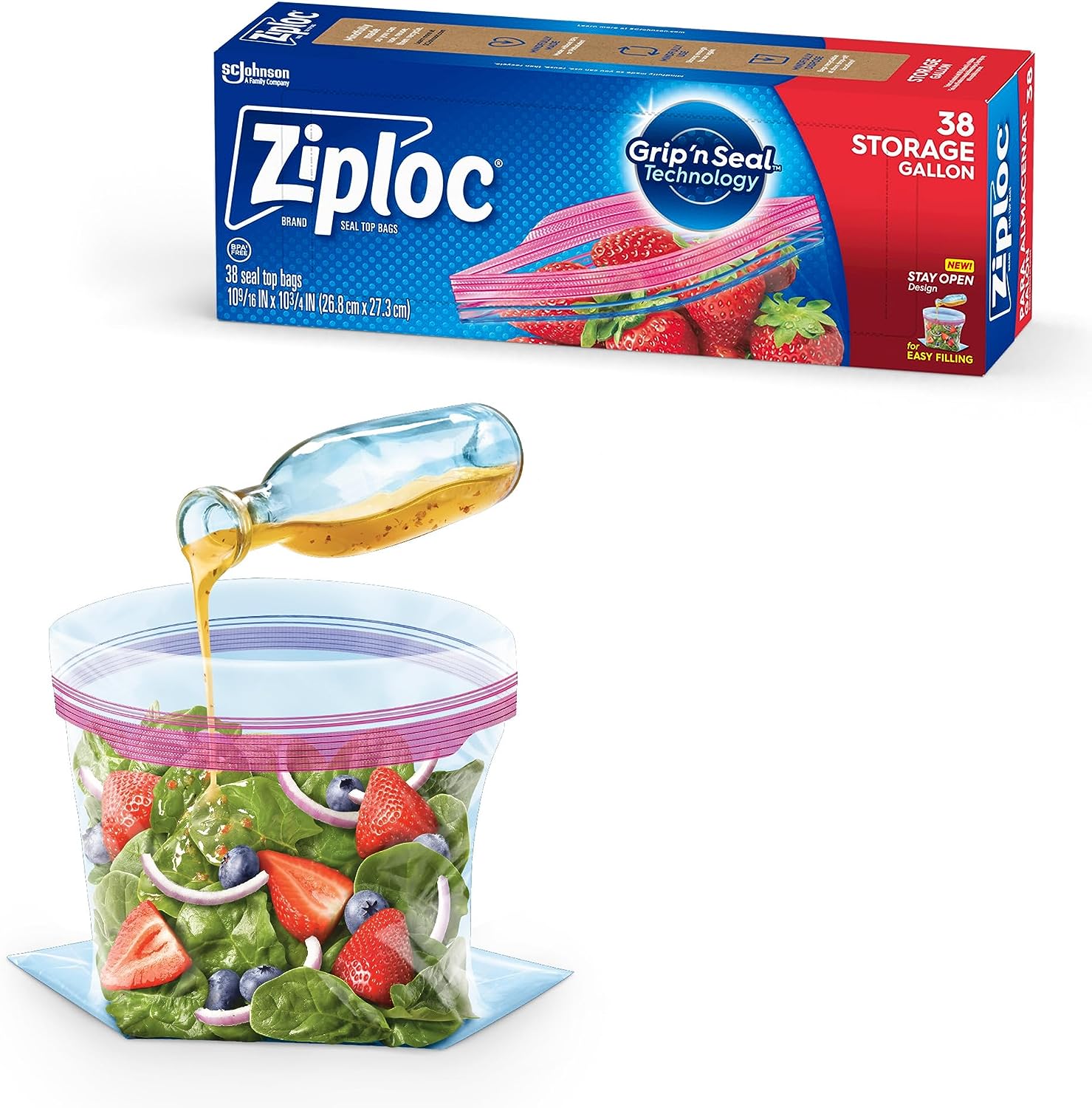 Ziplock Gallon Bag, Storage, 38 ct