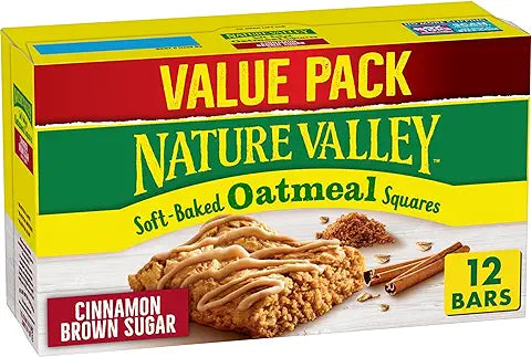 Nature Valley Soft Baked Oatmeal Squares Cinnamon Brown Sugar 1.24 oz, 12 ct