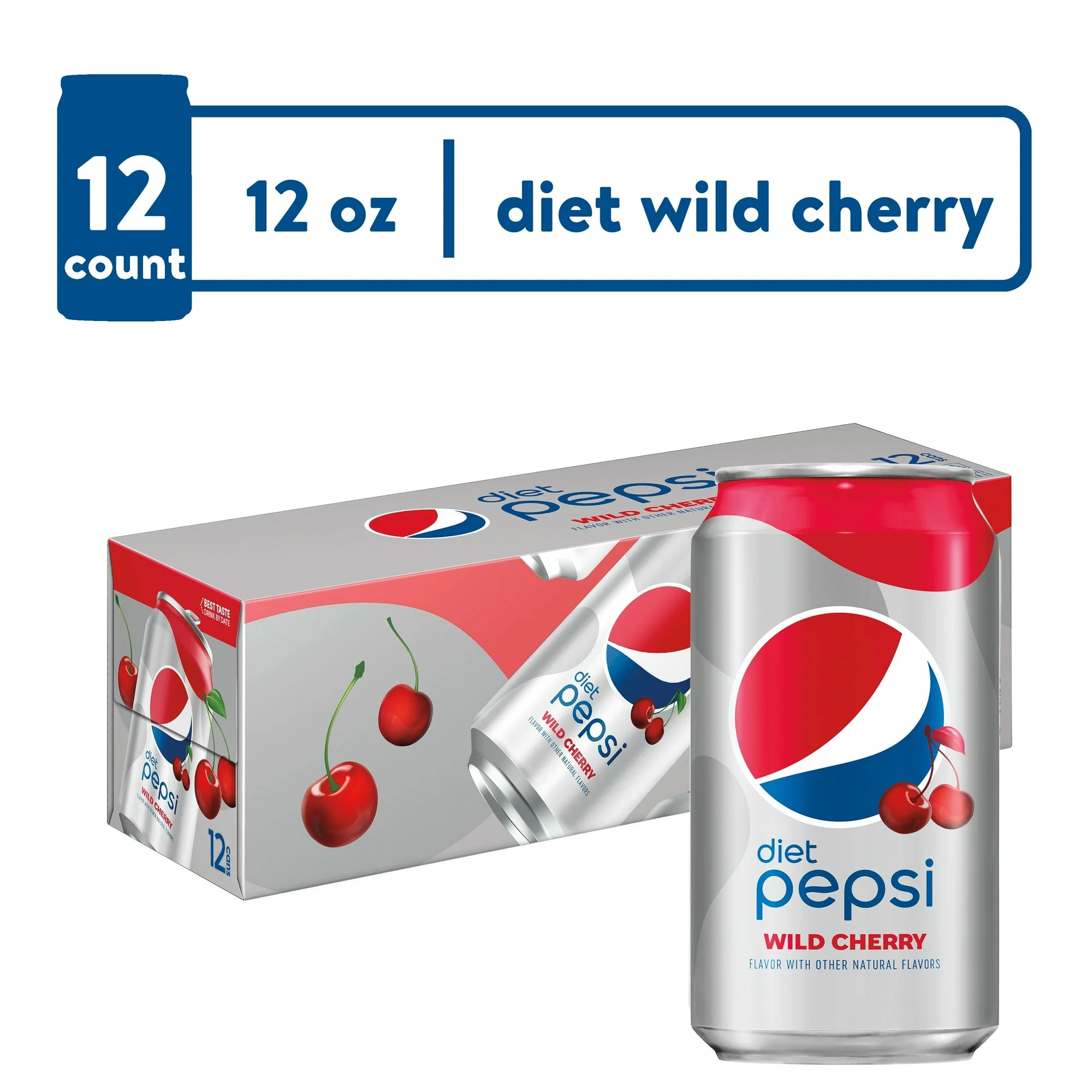 Diet Cherry Pepsi, 12 oz cans, 12 ct