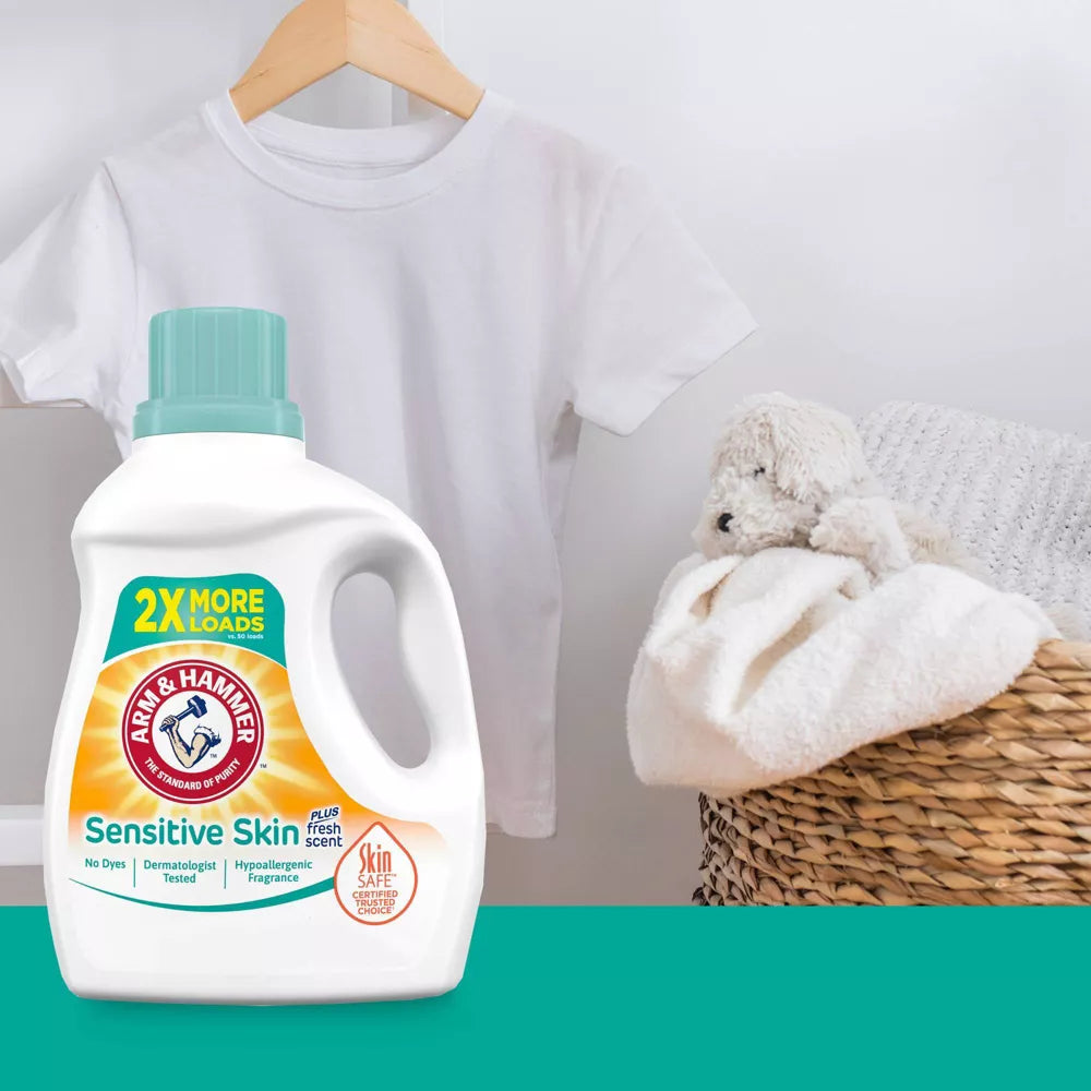 Arm & Hammer Liquid Laundry Detergent, Sensitive Skin Plus Fresh Scent, 105 oz