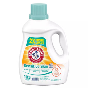 Arm & Hammer Liquid Laundry Detergent, Sensitive Skin Plus Fresh Scent, 105 oz