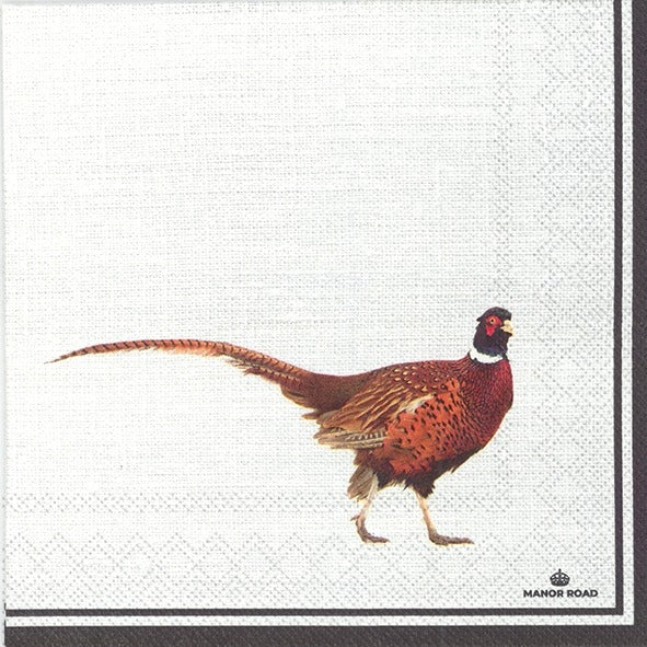 Manor Road Pheasant Cocktail Napkin