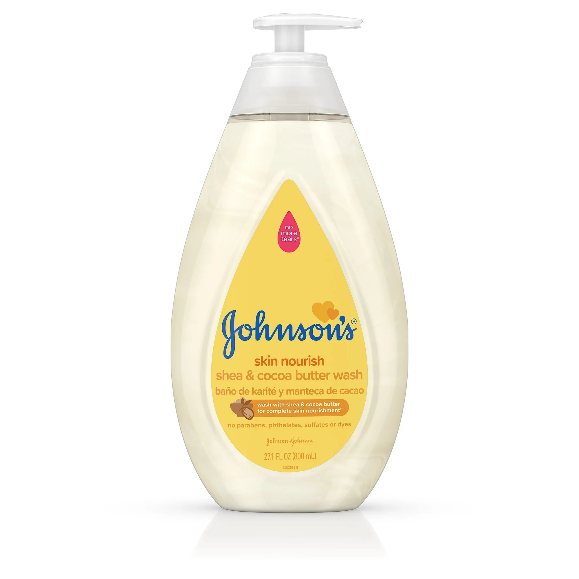 Johnson's Skin Nourish Moisture Wash, Shea & Cocoa Butter Scents, 20.3 oz