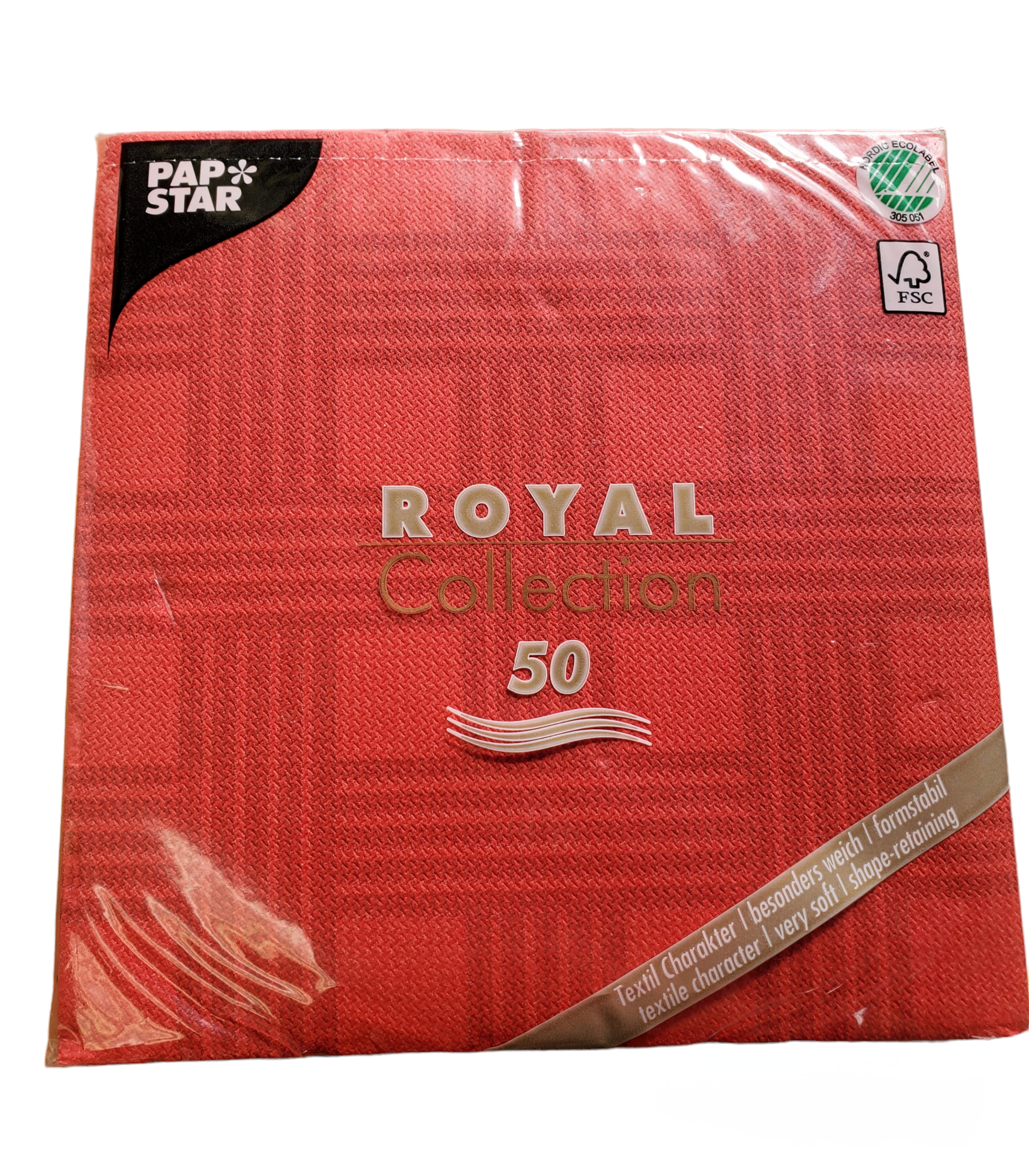 Papstar Royal Collection, Dinner Napkins, Red, 50pk