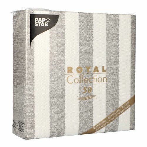 Papstar Royal Collection Lines Grey, 50ct