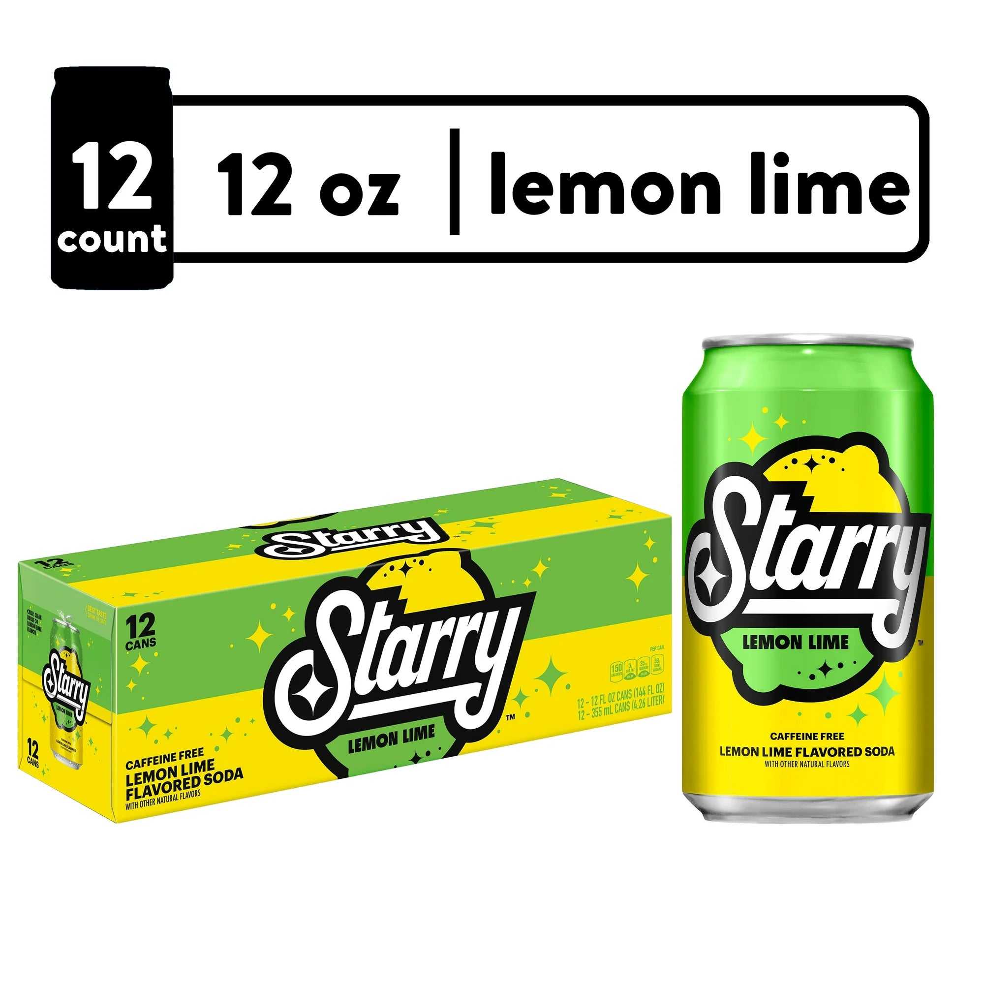 Starry Lemon Lime, 12 oz cans, 12 ct