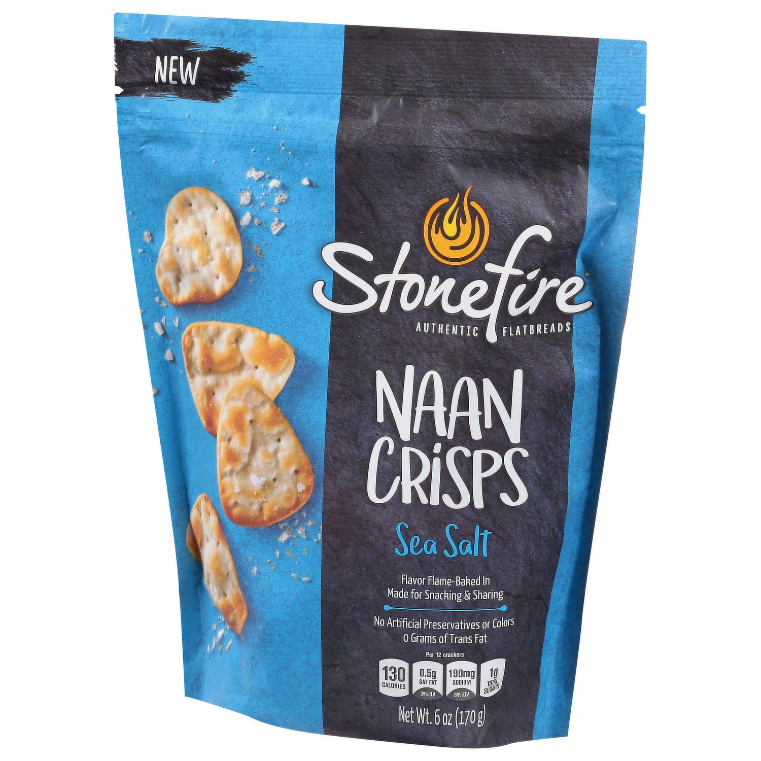 Stonefire Naan Crisps, Sea Salt, 6 oz