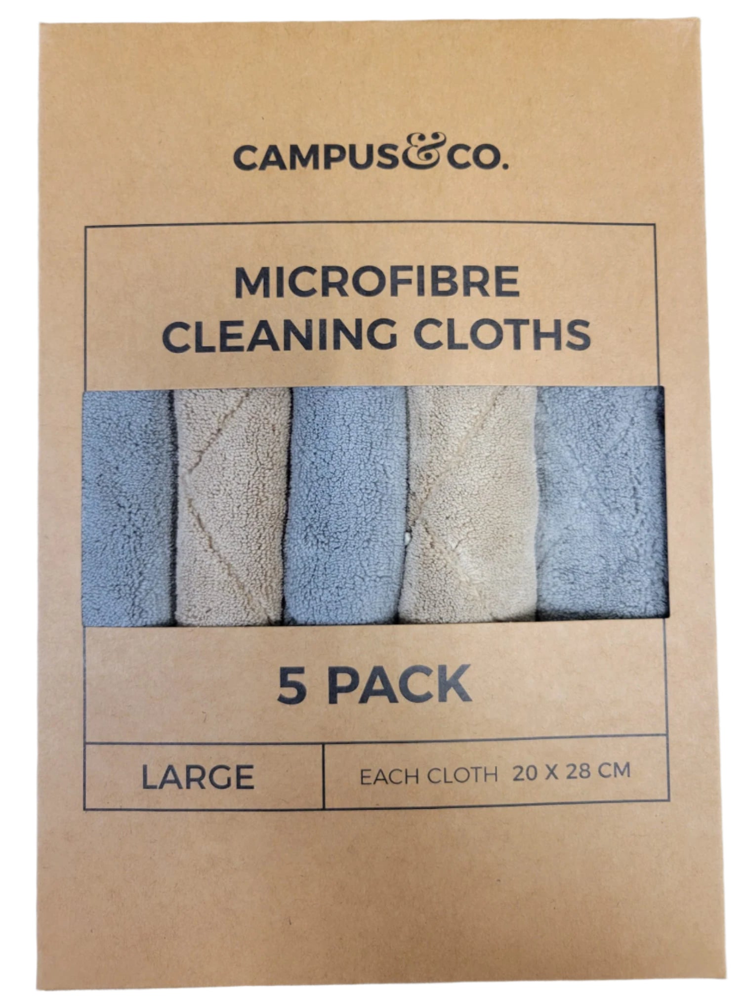 Campus&Co Microfiber Cleaning Cloths, Large, 5 ct