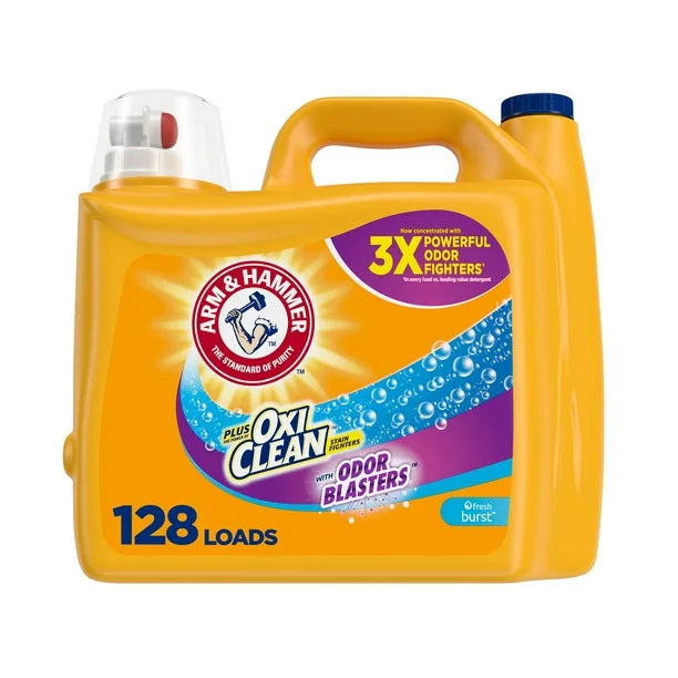 Arm & Hammer Liquid Laundry Detergent, Plus Oxy Clean with Odor Blaster, Fresh Burst 166.5 oz