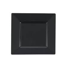 Visions 6" Square Plastic Plates, Black, 10 ct