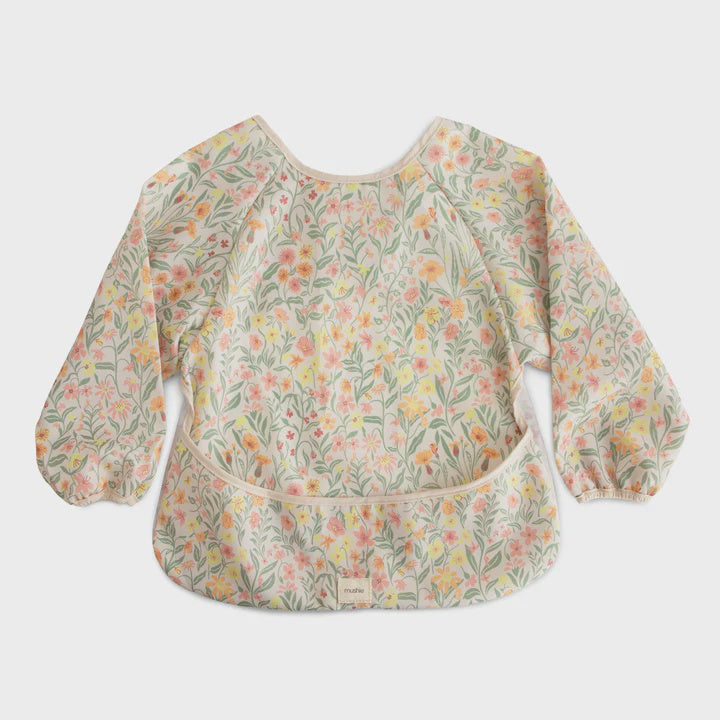 Mushie Long Sleeve Bib, Pastel Blooms