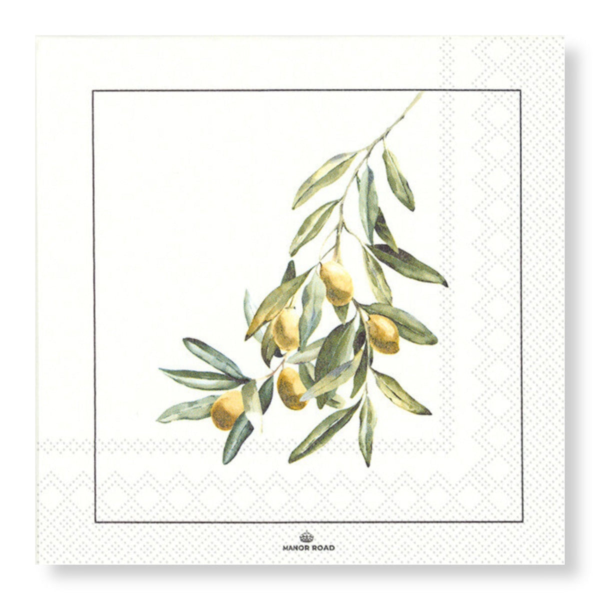Manor Road Wild Olives Luncheon Napkins, 20pk