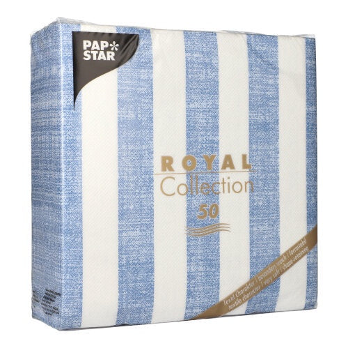 Papstar Royal Collection Dinner Napkins, Blue Lines, 50ct