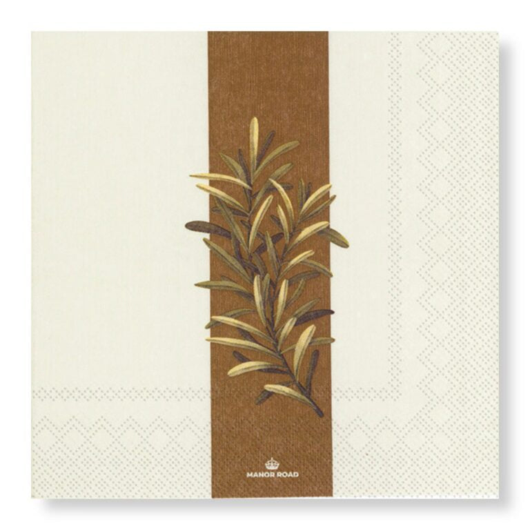 Manor Road Rustic Rosemary Cocktail Napkins, 20pk