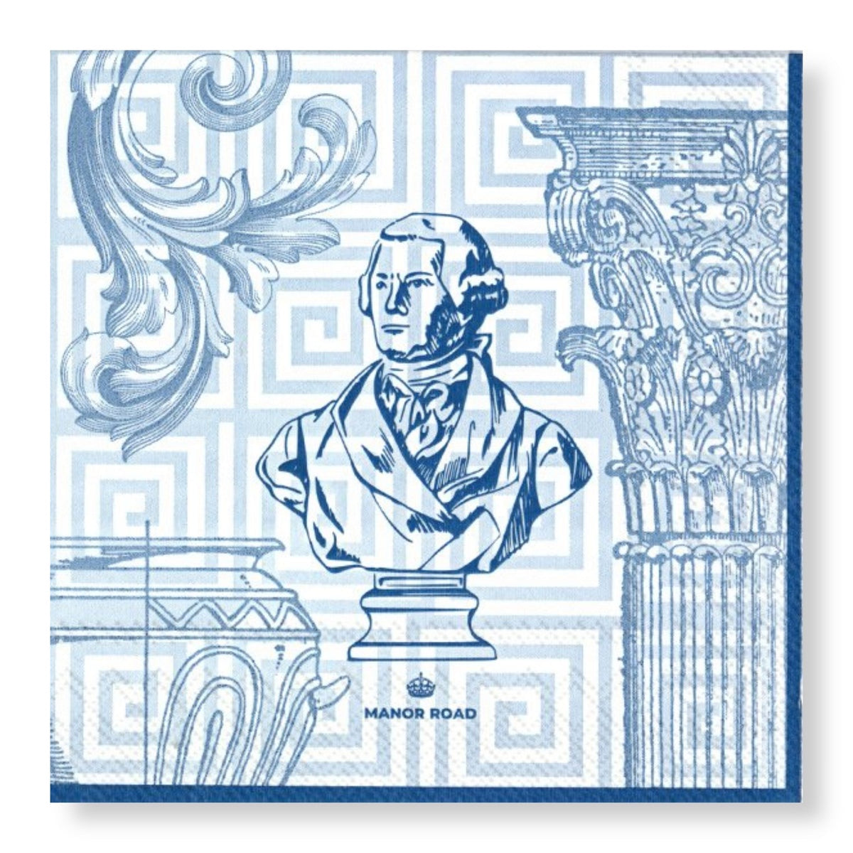 Manor Road Blue Greek Cocktail Napkins 20pk