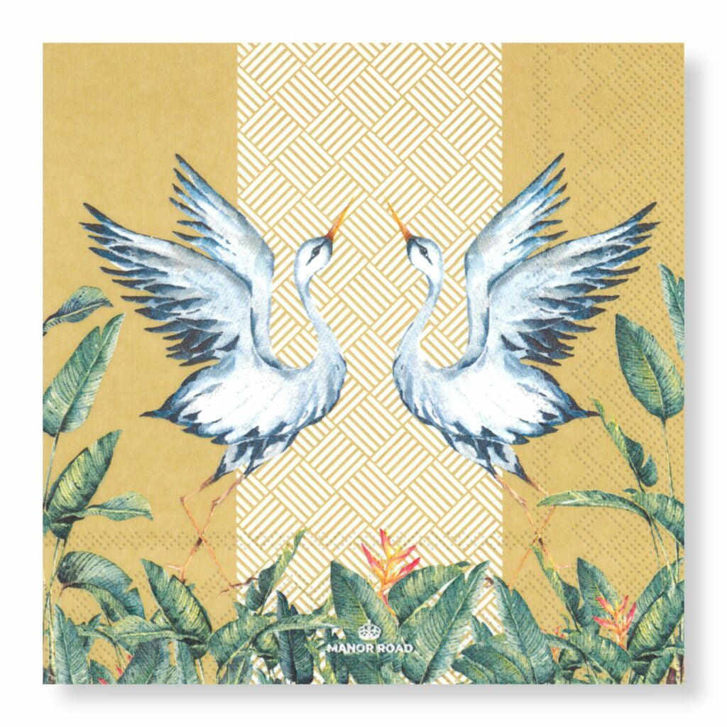 Manor Road Birds Of Paradise Cocktail Napkins 20pk