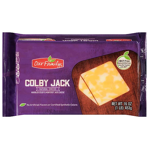 Our Family Colby Jack Chunk Cheese, 16 oz