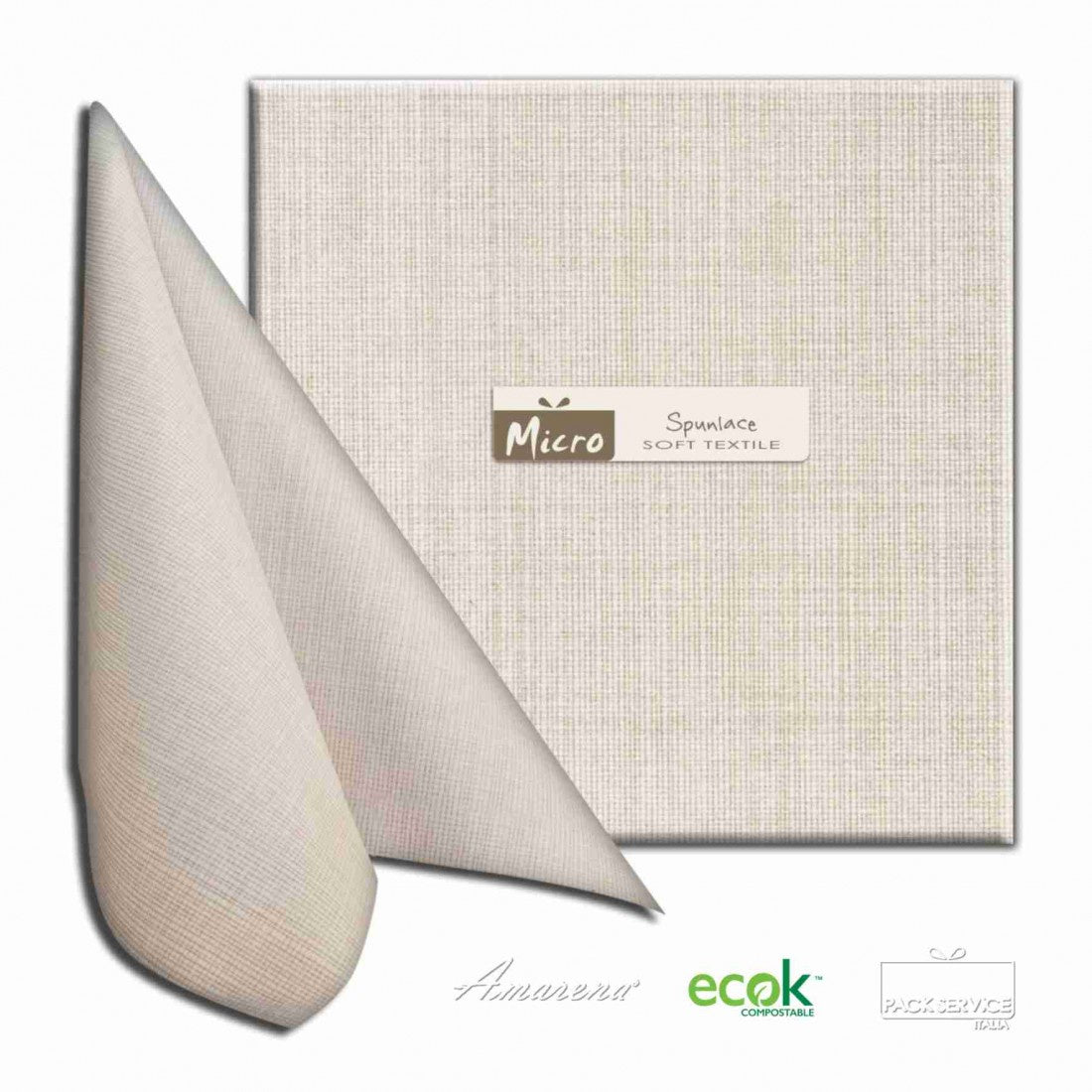 Airlain Micro Gaia Panna Dinner Napkins, 50ct