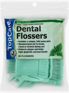 Top Care Dental Flossers, Hi-Tech Mint, 90 ct