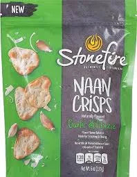 Stonefire Naan Crisps, Garlic & Cheese, 6oz