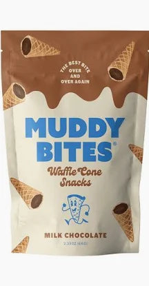 Muddy Bites, Waffle Cone Snacks, Milk Chocolate, 2.3 oz