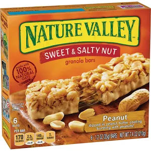 Nature Valley Sweet & Salty Granola Bars, Peanut, 6 ct