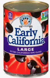 Early California Large Black Olives, 6 oz