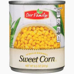 Our Family Whole Kernel Sweet Corn, 8.5 oz