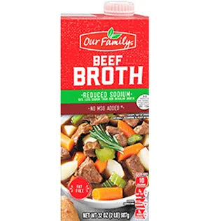 Our Family Beef Broth, Reduced Sodium, 32oz