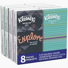 Kleenex Pocket Pack Facial Tissue, 8pk