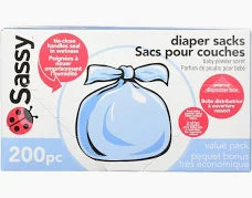 Sassy Diaper Sacks, Baby Powder Scent, 200 ct