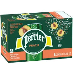 Perrier Slim Can Peach, 8 pk, 11.15 oz