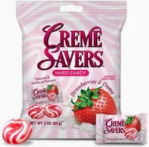 Creme Savers Hard Candy, Strawberries & Creme, 3 oz