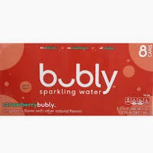 Bubly Sparkling Water, Strawberry, 12 oz, 8 ct