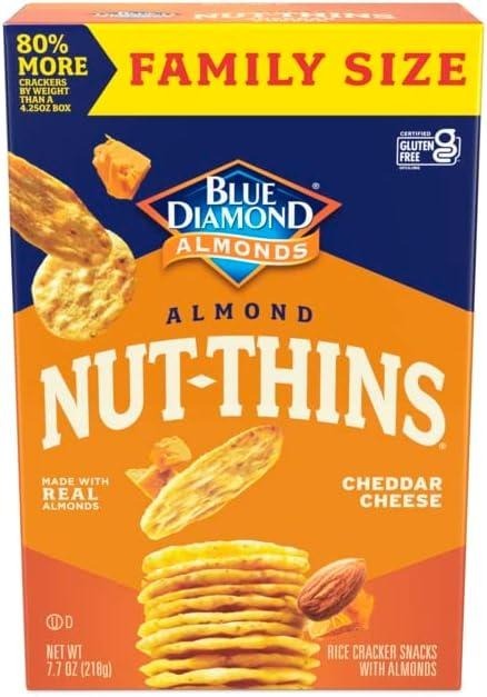 Blue Diamond Almond Nut-Thins, Cheddar Cheese, Family Size, 7.7oz