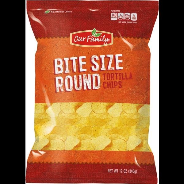 Our Family Bite Size Tortilla Chips, 12oz