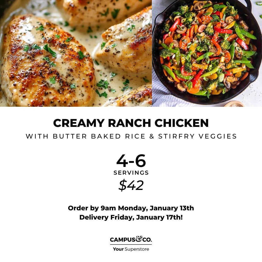 Creamy Ranch Chicken Meal Kit with Butter Baked Rice & Stirfry Veggies, Presell